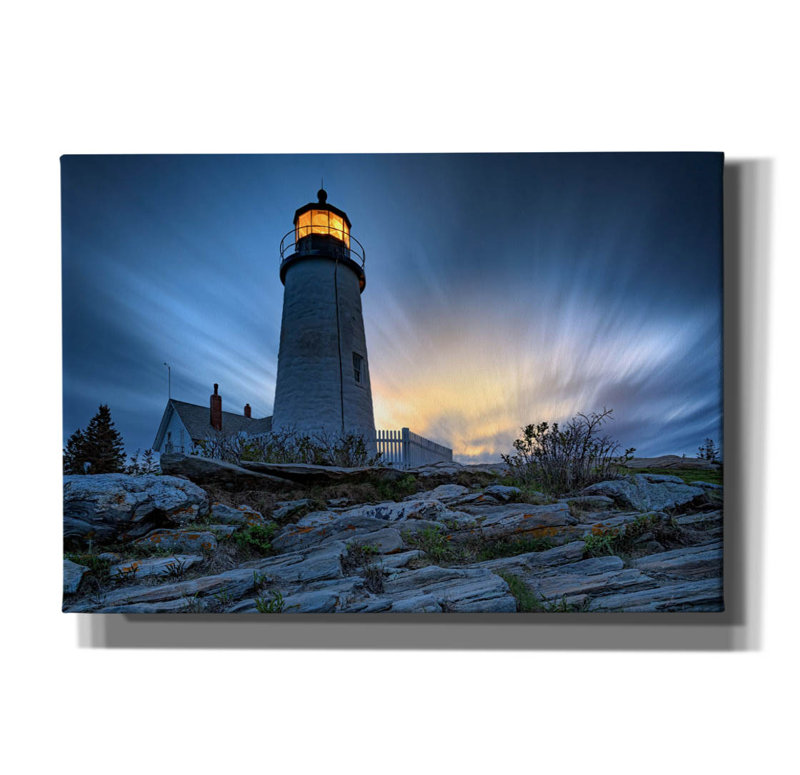 «Cloudy Dusk At Pemaquid Point» par Rick Berk, art mural sur toile