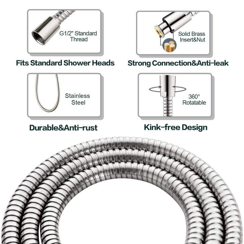 Brushed Nickel Dual Shower Head Combo with Handheld