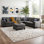 Canapé modulaire de coin avec repose-pieds de 123,5 po Forbestown