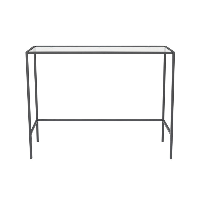 100cm Glass Top Console Table, Black