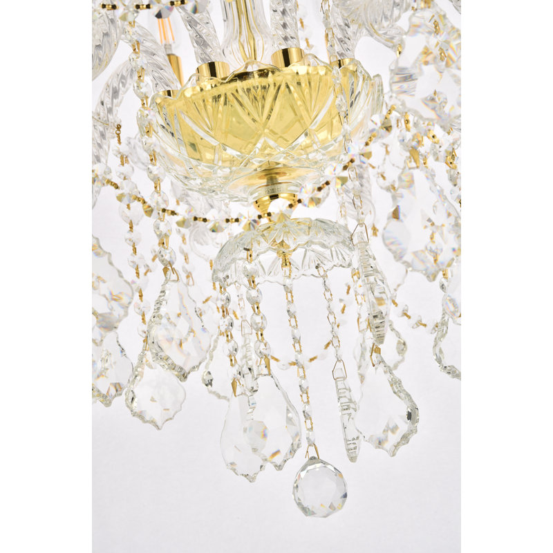 Lesli - Light Candle Style Tiered Chandelier, Gold, 12
