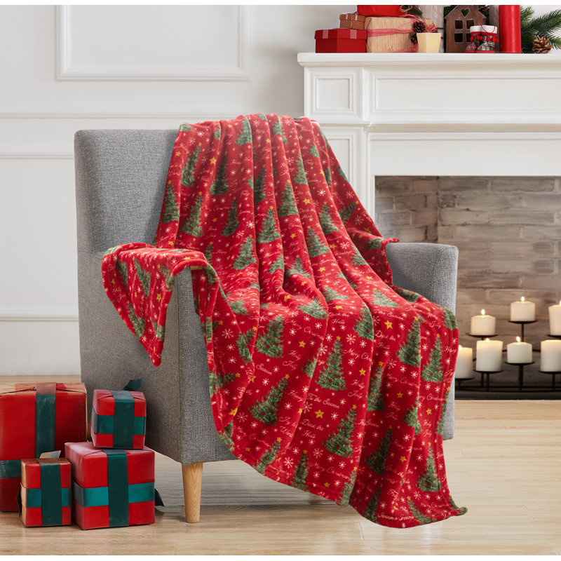 Jeté «Christmas Tree Greetings»