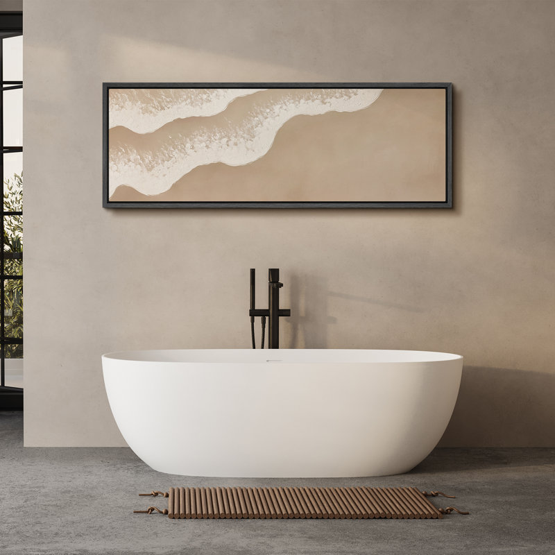 Grande impression sur toile encadrée, reproduction de paysage de plage abstraite pour décoration intérieure moderne, Noir