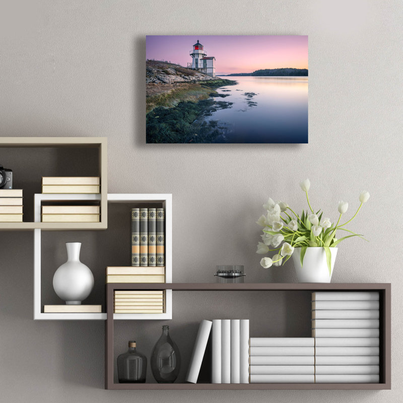 «Squirrel Point Lighthouse» par Rick Berk, art mural en verre acrylique, H 16 po x l 24 po x P 0,2 po