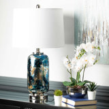 Cranmo 61.2cm Table Lamp for Bedroom Furniture, Bedside Buffet Lamp with Glass Base