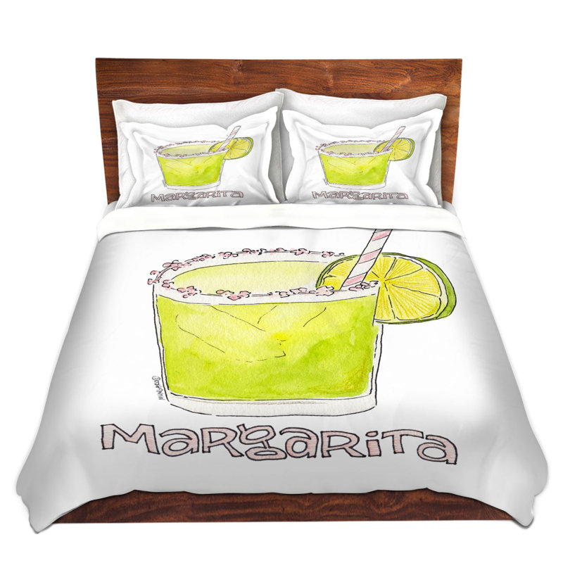Ensemble de housse de couette cocktails margarita, 1 housse de couette grand + 2 taies standards