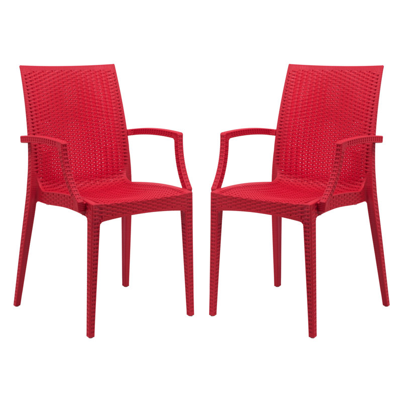 Chaise d'appoint intérieure / extérieure - ensemble de 2, Rouge