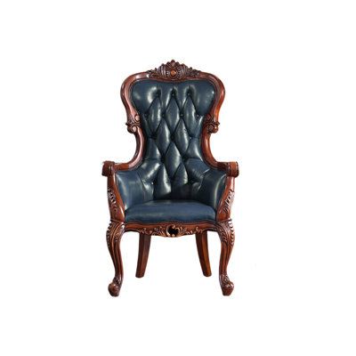 Fauteuil de loisir en bois véritable capitonné de style européen