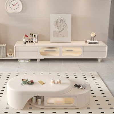 Sturdy solid wood TV stand coffee table
