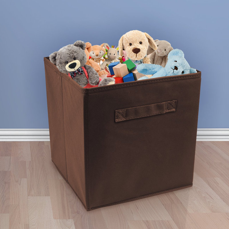Cube de rangement en tissu pliable, Chocolat