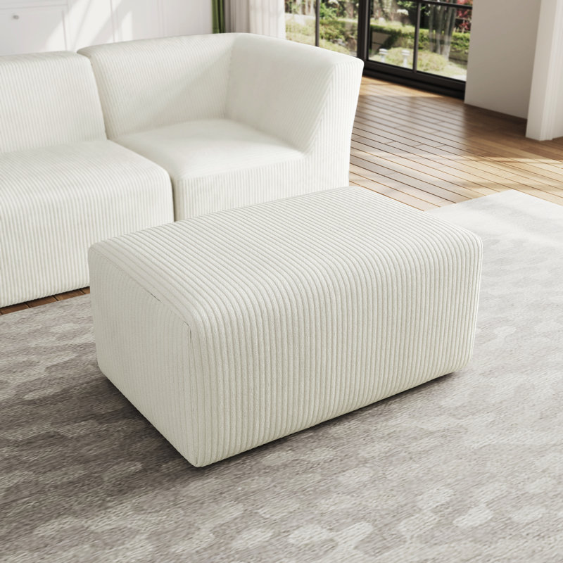 Berlare 90.9Cm Wide Rectangle Standard Ottoman, Beige