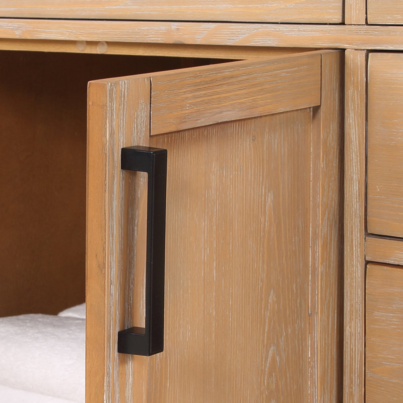 Ensemble de meuble-lavabo simple 36 po Gavino, Marron clair, Noir mat
