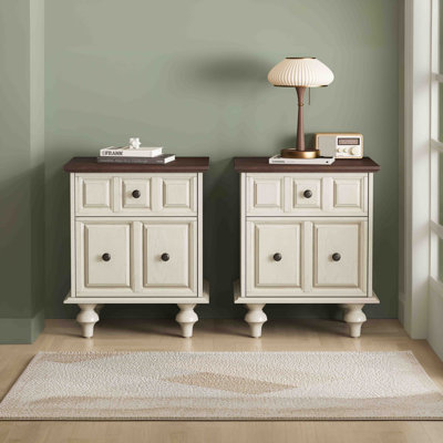 20.47" Vintage Nightstand With 2 Drawers & Roman Column Legs by Alcott Hill