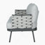 Causeuse et table en acier, gris-91883066