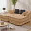 Canapé 77,2 po en tissu Teddy sans assemblage avec double chaises, canapé-lit 32D haute densité en éponge, sensation de nuage moelleux, couleur contrastante et design symétrique-725094867