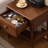 Mid-Century Spindle Nightstand Set of 2, Solid Wood Bedside Table with Drawer & Open Shelf, Retro Vintage End Table for Bedroom Living Room-781454488