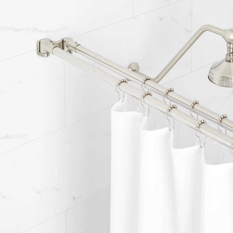 Tringle à rideau de douche 60 po, Nickel brossé