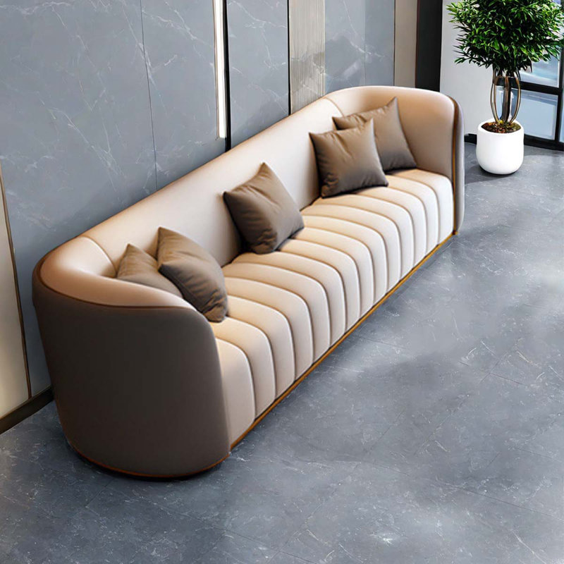 Ensemble de salon en similicuir Anagnost, Blanc / gris