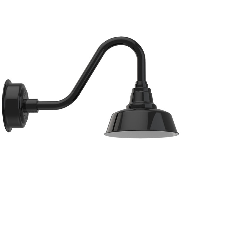 Luminaire de grange d'extérieur Vandervliet, Noir, H 13,62 po x l 10 po x p 21,25 po