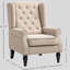 Chaise longue capitonnée à boutons, beige