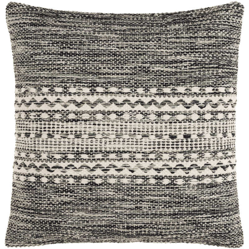 Coussin Julian, Noir/gris anthracite, Duvet, 20 po x 20 po