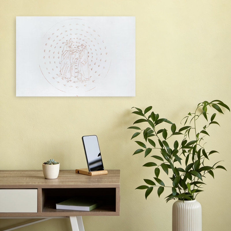 Dante And Beatrice, From The Divine Comedy By Dante Alighieri C.1480 Abstract Contemporary Wall Art Print