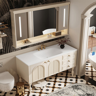 Armoire de salle de bain style rétro français