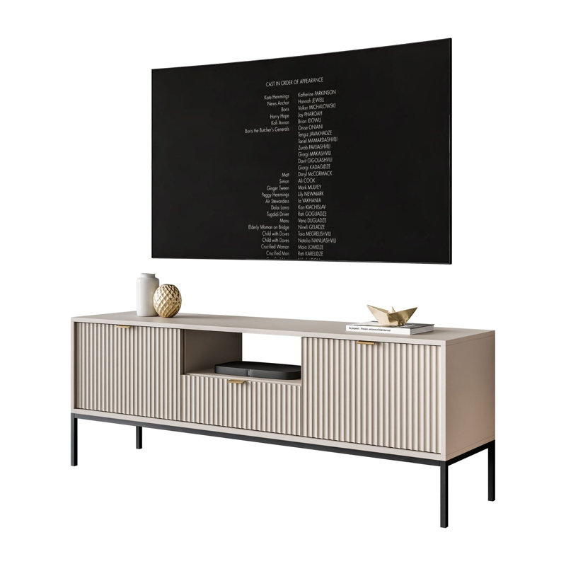 Unfinished TV Stand for TVs up to 58", Cashmire/Black