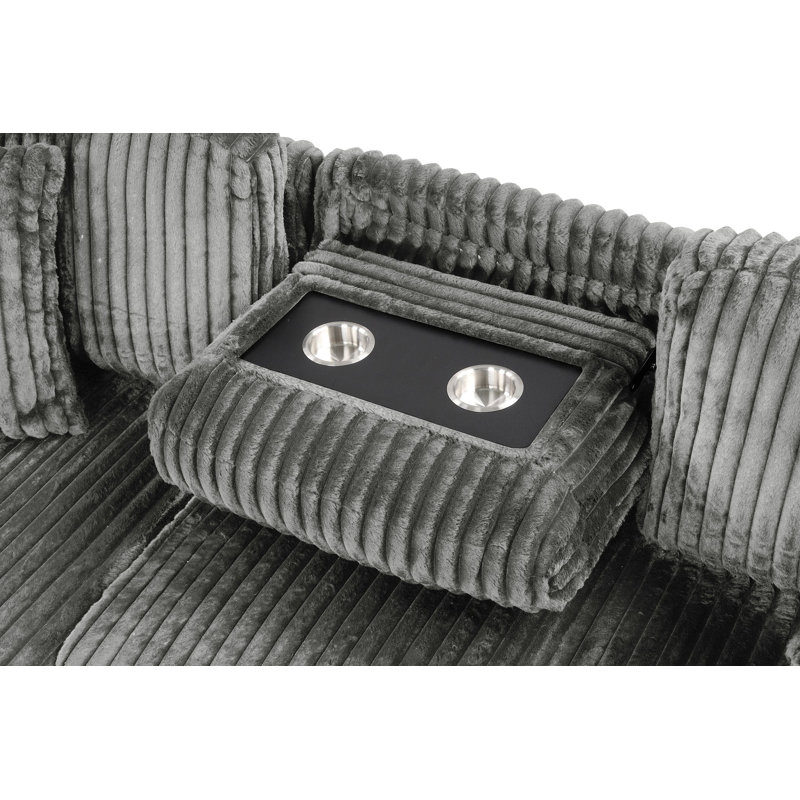 Canapé modulaire moelleux avec canapé-lit en tissu de velours gris (inventaire CA)