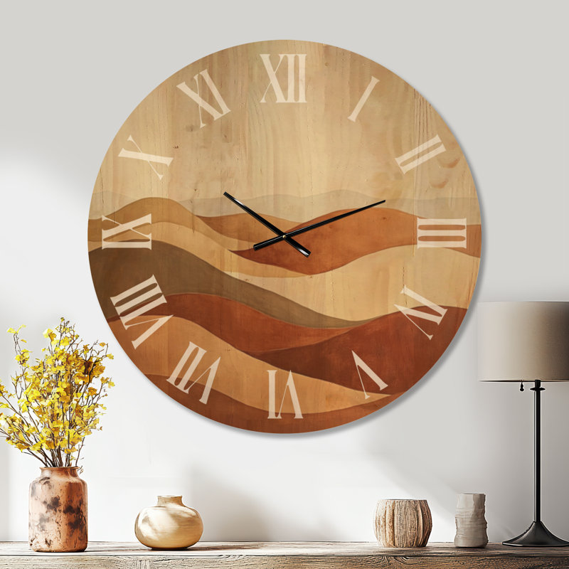 Dunes du désert chaud - Horloge murale en bois du Sud-Ouest, Très grand