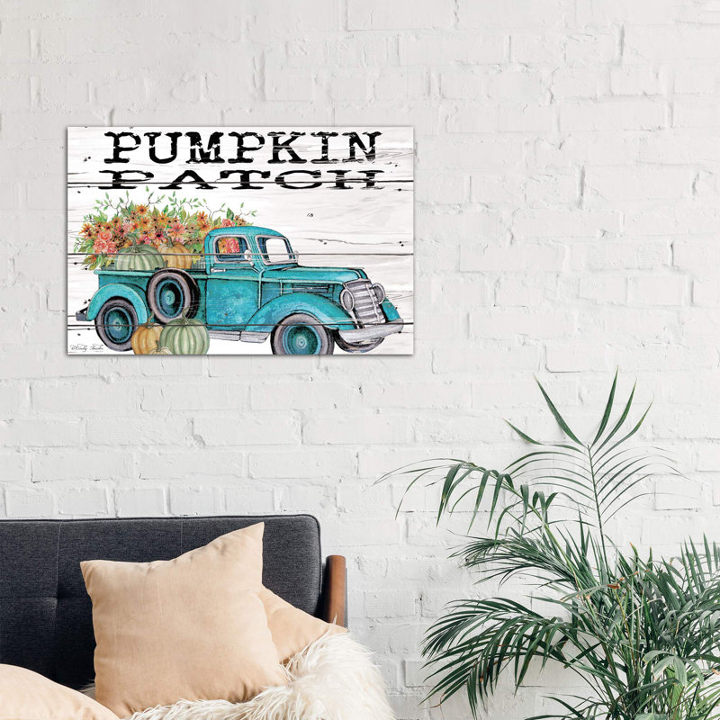Pumpkin Patch Truck - Print on Canvas, Wrapped Canvas, 101.6 cm H x 66.04 cm W x 3.175 cm D