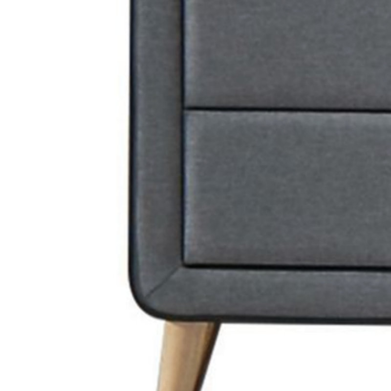 Commode en tissu gris clair Valda avec cinq tiroirs spacieux pour des solutions de rangement modernes et élégantes