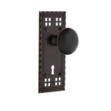 Craftsman Plate with Decorative Keyhole and Black Porcelain Door Knob
