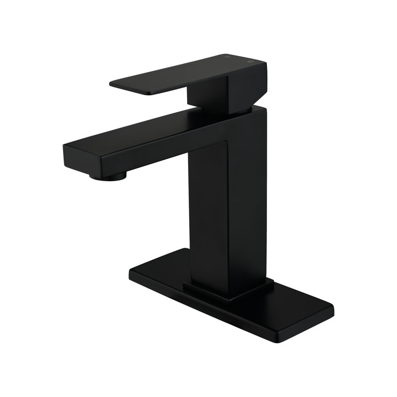 Waterfall Spout Bathroom Faucet In Matt Black Finish, Single Handle Vanity Sink Faucet, Made Of Stainless Steel For Durability, Corrosion And Fingerprint Surface, Quiet Steady Water Flow Material