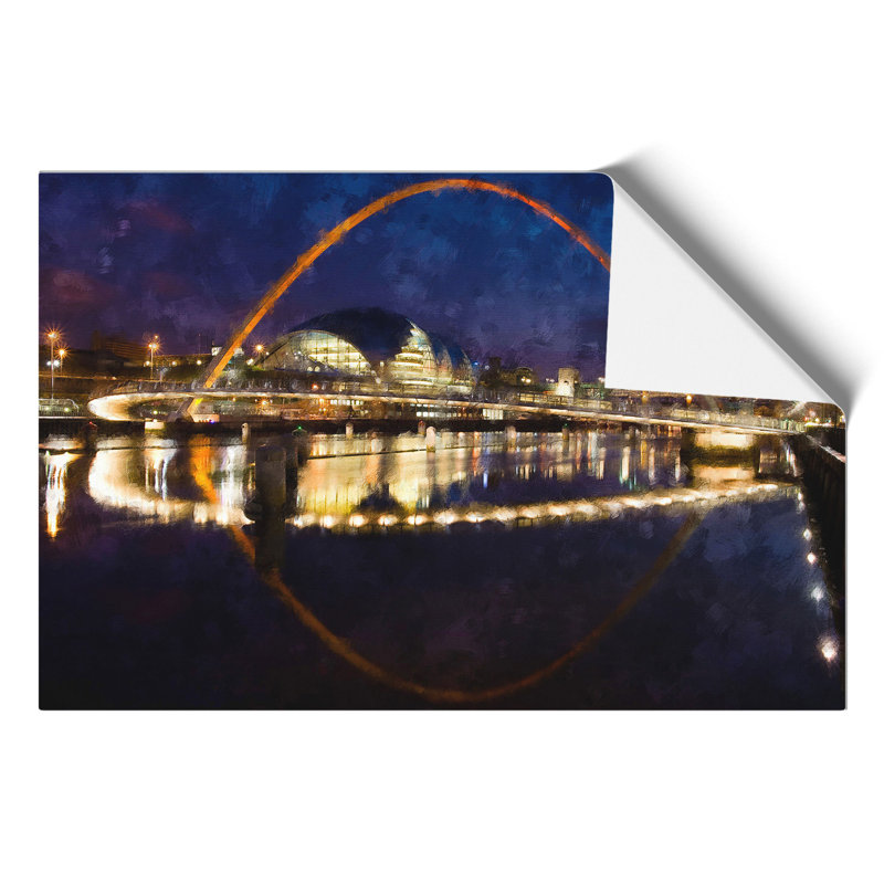 The Millennium Bridge In Newcastle - No Frame Print, 21cm H x 30cm W x 0.1cm D