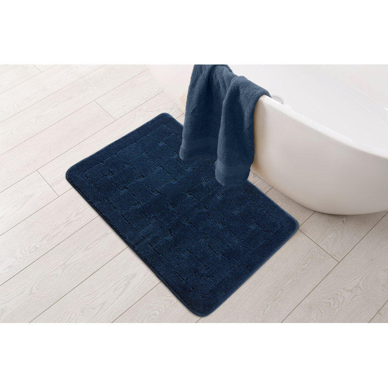 Architha Polypropylene Plastic Non-Slip Bath Mat, Navy