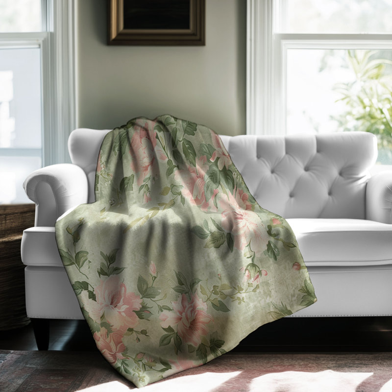 Throw Blanket, Queen, Floral 2