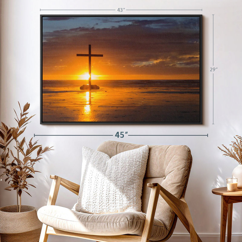 «Cross Sunset Canvas Print», H 29 po x l 43 po