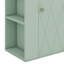 Meuble-lavabo compact de 20 po, lavabo en céramique, porte à motif de losanges, poignées dorées, tablettes latérales-1002638583