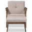 Upholstered Accent Chair with Footstool