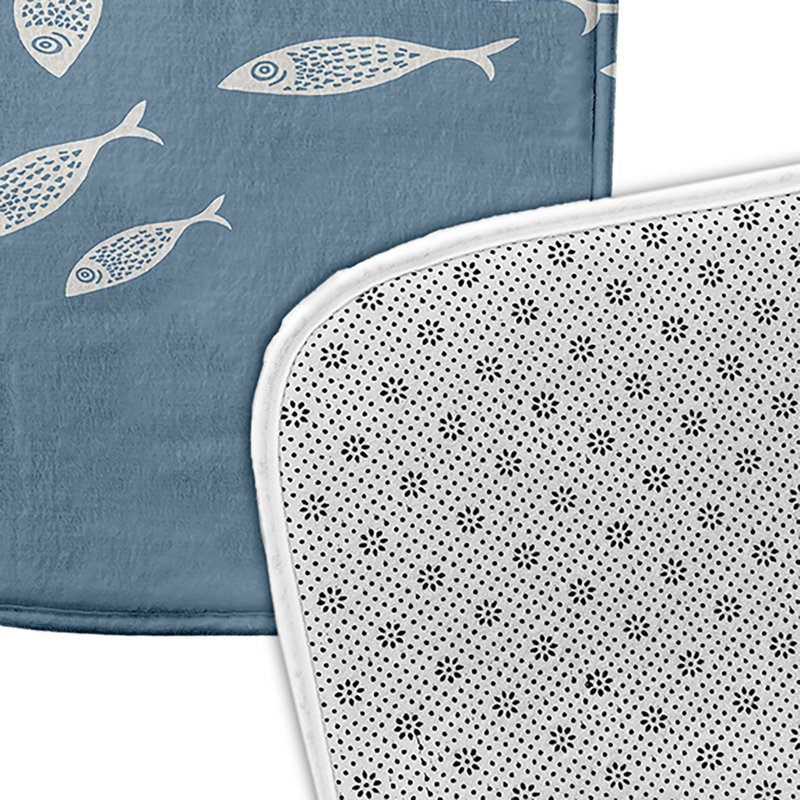 Tapis de bain Beach, L 17 po x L 24 po, Bleu