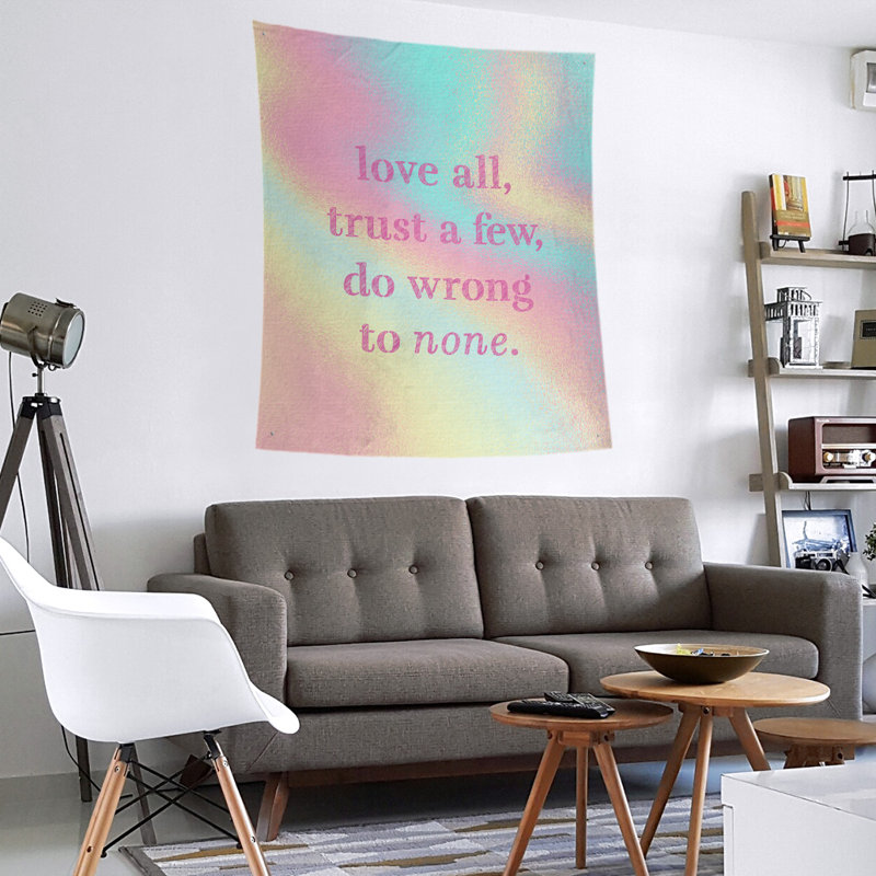 Tapisserie de polyester, pas de citation erronée, H 27,5 po x l 37,5 po, Arc-en-ciel pastel