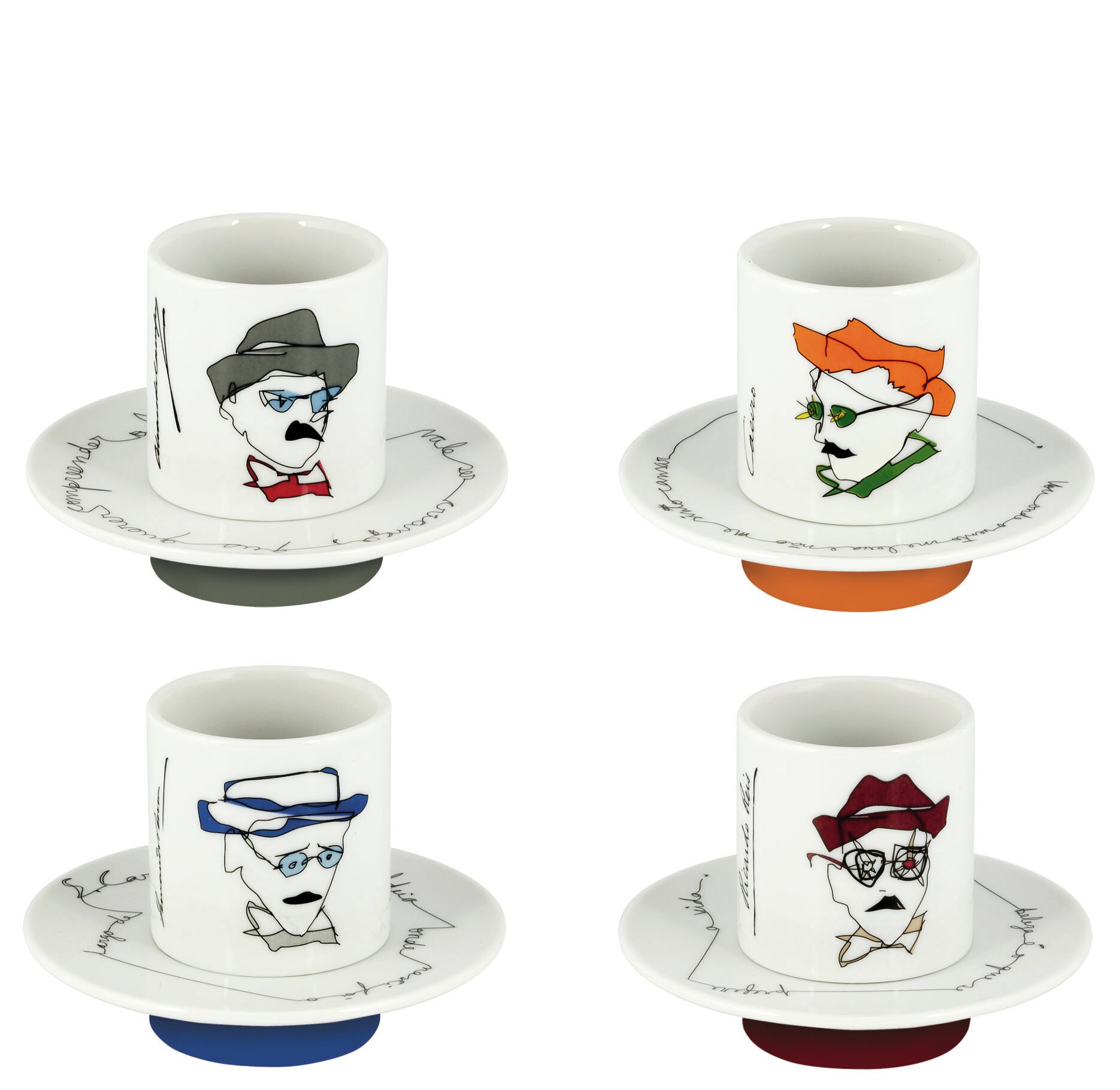 Vista Alegre Tchaikovs Set of 4 Coffe Cups & Saucers