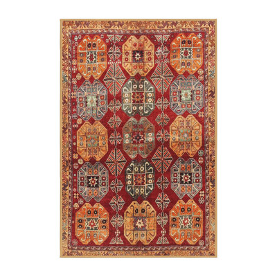 Tapis rouge/jaune traditionnel
