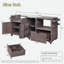 Îlot de cuisine extérieur avec plateau en acier inoxydable, tiroir, table d'appoint réglable, porte-serviettes en papier et support à épices-125314062