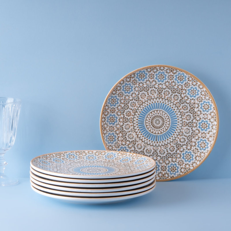 Assiette ronde sans rebord en porcelaine de qualité supérieure de la collection Croisière | Va au micro-ondes et au lave-vaisselle