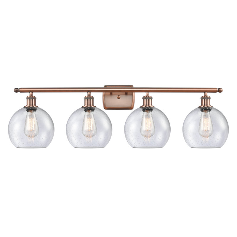 Éclairage de salle de bain à intensité variable 4 lumières Baptista, Cuivre antique, Granuleux