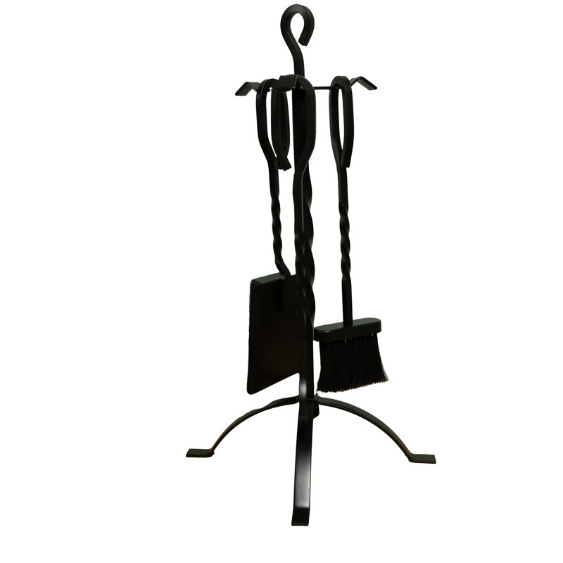 Ensemble d'outils de foyer en fonte 4 pièces avec support 16 po Comfort Glow - CGFT16