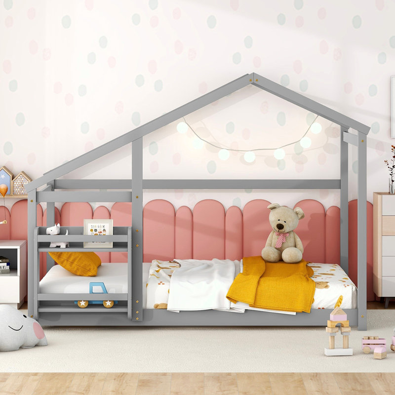 Anikin Open-Frame Bed, Gray