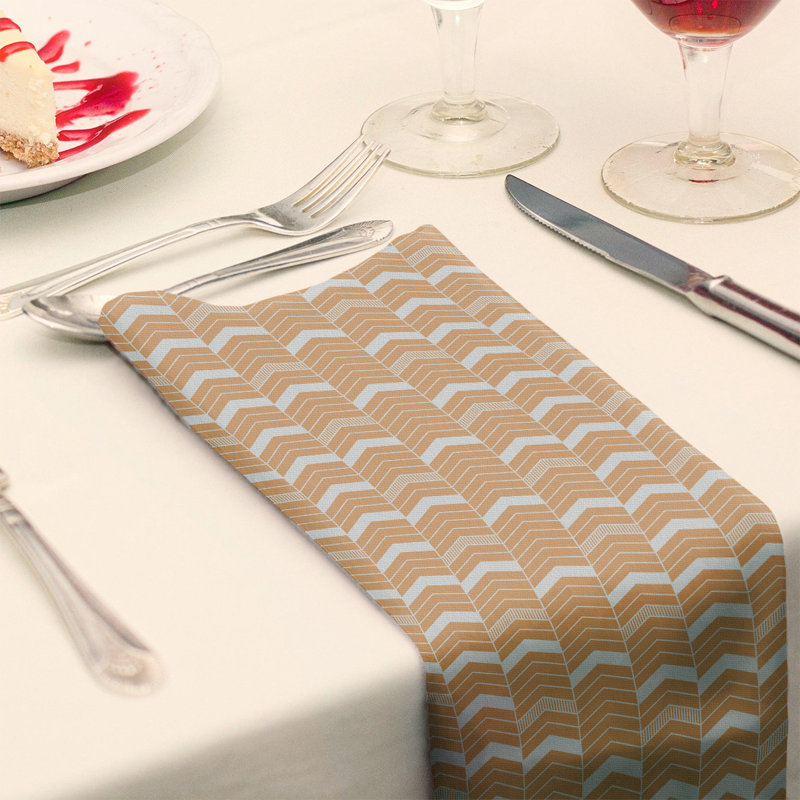 Serviette en coton bicolore lignée Stephenie, H 0,1 po x l 22 po x P 22 po, Lingot d'or, Polyester sergé